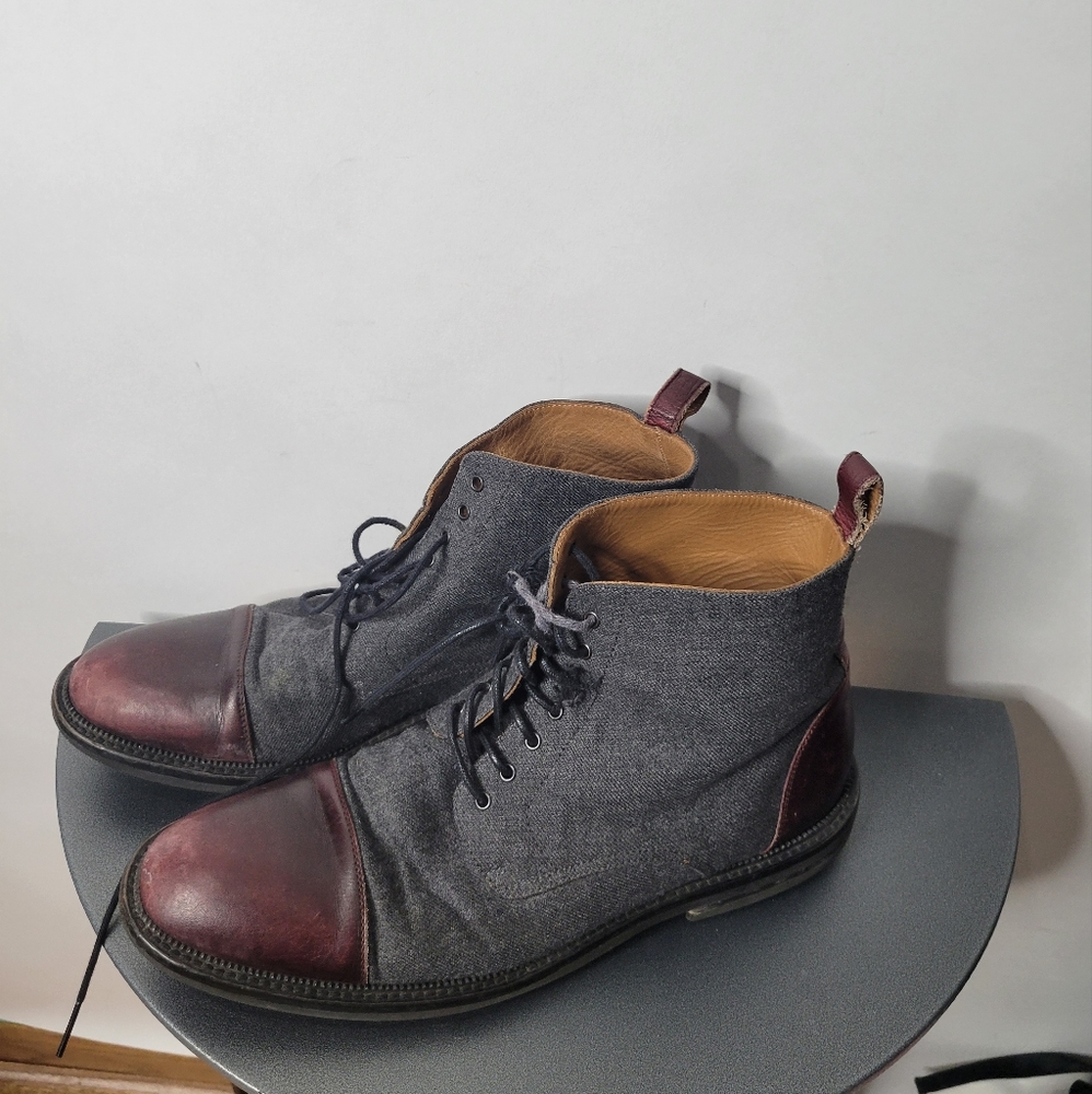 Taft Jack Boots Size 43 Grey and Oxblood